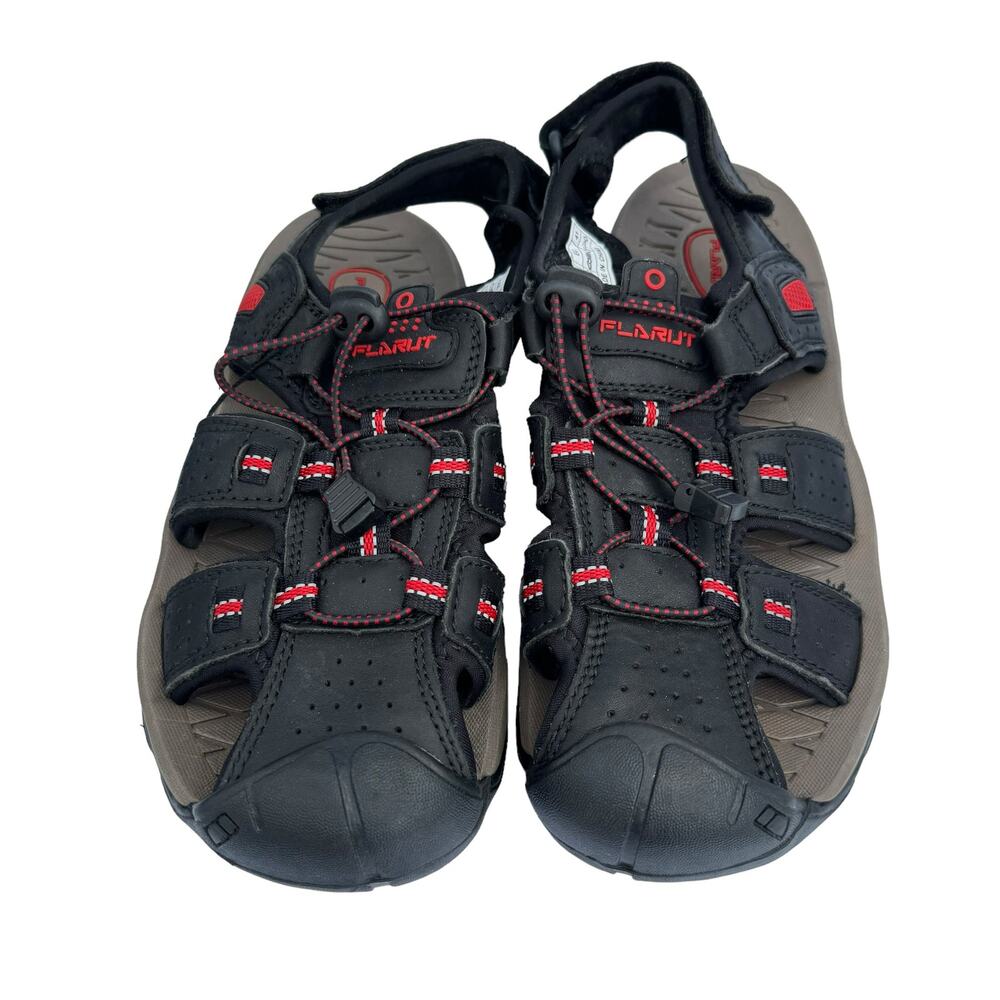 Flarut Mens Black Red Closed Toe Outdoor Sport Hiking Water Sandals NWOT 8 41